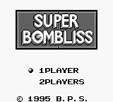 Super Bombliss title screen for GameBoy